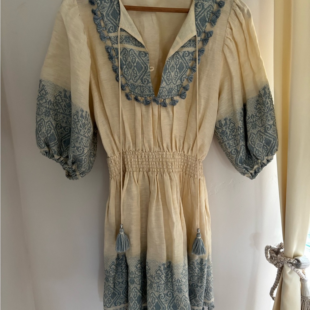 Zimmerman Cream and Blue Dress
